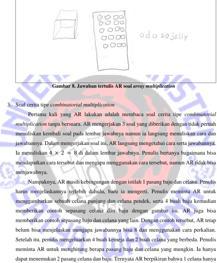 Gambar 8. Jawaban tertulis AR soal array multiplication 