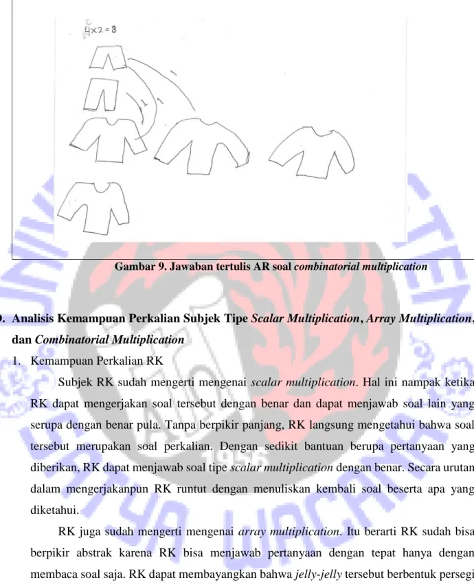 Gambar 9. Jawaban tertulis AR soal combinatorial multiplication 