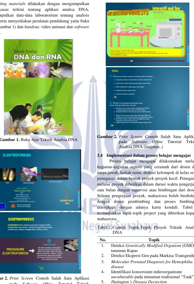 Gambar 1. Buku Ajar Teknik Analisa DNA 