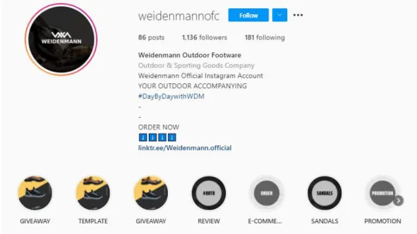 Gambar 3.2 Screenshot Akun Instagram Weidenmann 