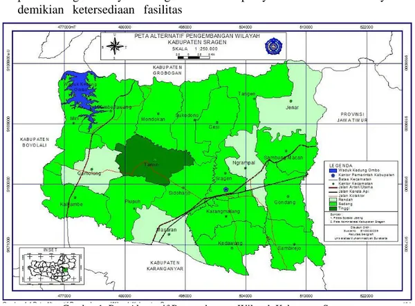 Gambar 1. Peta Alternatif Pengembangan Wilayah Kabupaten Sragen 