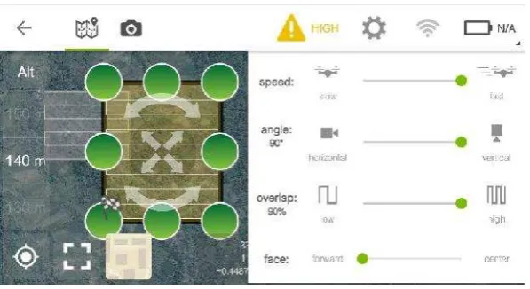 Gambar 3. Tampilan Flight Plan pada Aplikasi Pix4d