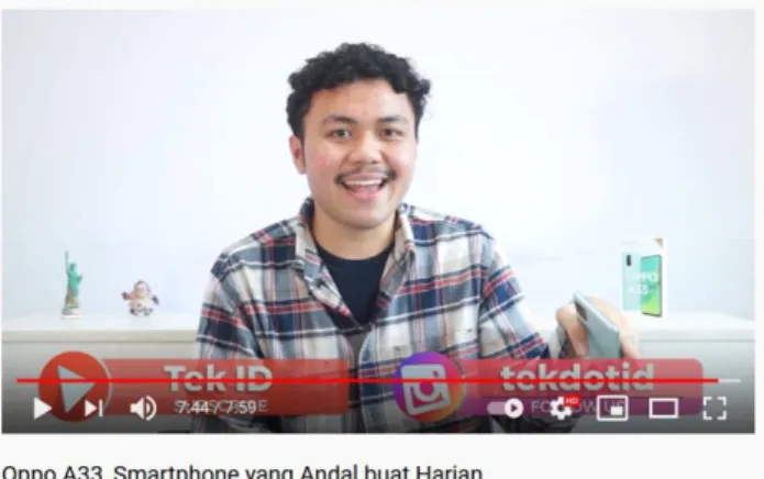Gambar 3.2 Video in frame pada Media Youtube Tek.id 