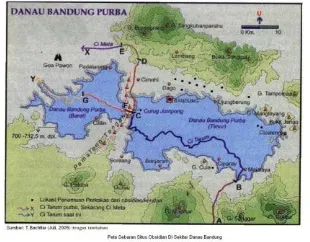 Gambar 1. Peta Danau Bandung Purba Sumber: T. Bachtiar (Juli 2005) dalam 