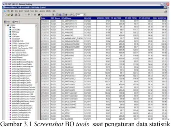 Gambar 3.1 Screenshot BO tools  saat pengaturan data statistik  yang akan diambil 