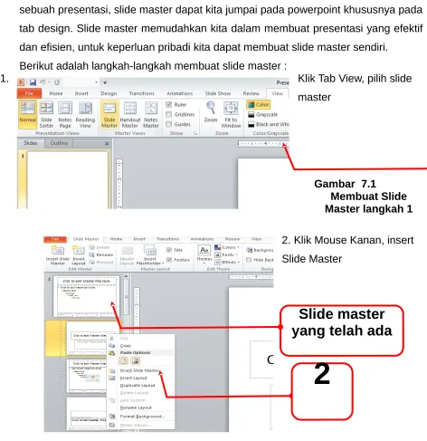 Gambar 7.2  Tampilan Desain Slide master yang ada