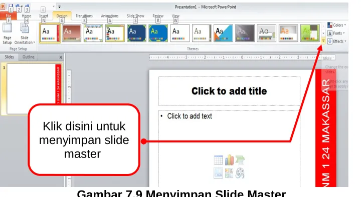 Gambar 8.0 beberapa contoh slide master