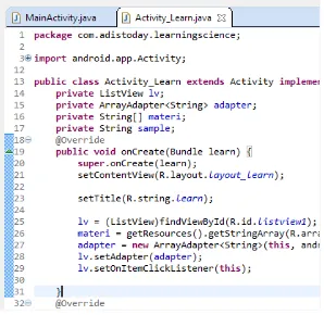 Gambar 24. Potongan Script Java untuk Activity_Learn.java 