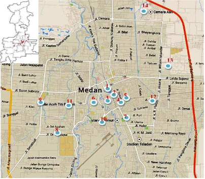 Gambar 4.2 : Titik-titik spot wisata kuliner di Kota Medan