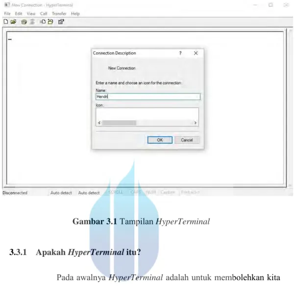 Gambar 3.1  Tampilan HyperTerminal 