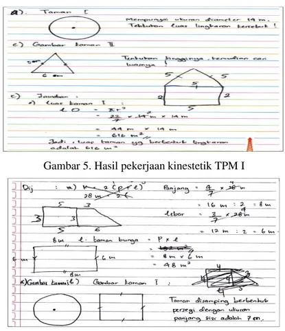 Gambar 5. Hasil pekerjaan kinestetik TPM I 