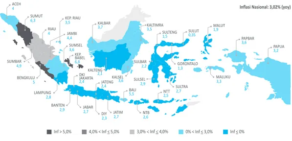 Gambar 2. Peta Inflasi Daerah Desember 2016 (%, yoy)