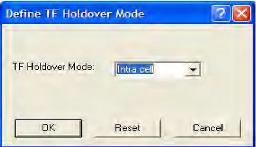 Gambar 3.8  Tampilan OMT Kotak Dialog Define TF Holdover Mode 