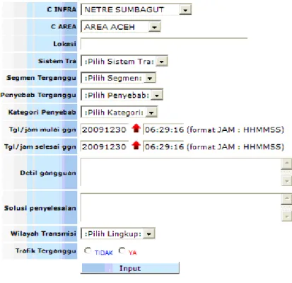 Gambar 3.14 Input Log Book Gangguan 