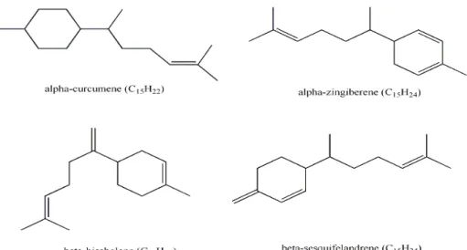 Gambar 4. Struktur Kimia Minyak Atsiri golongan terpenoid dalam Jahe 