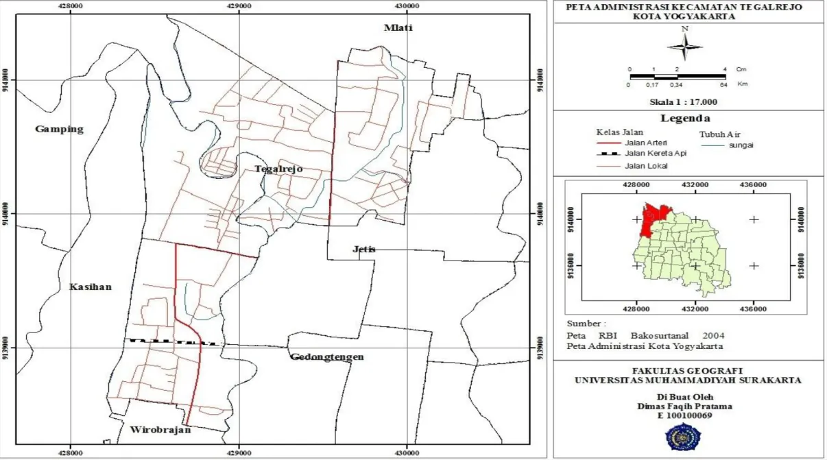 Gambar 1.3. Peta Administrasi Kecamatan Tegalrejo. 