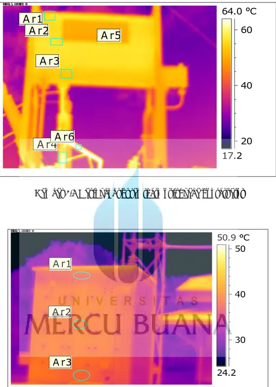 Gambar 4.7 Hasil pengukuran thermovisi pada konservator 
