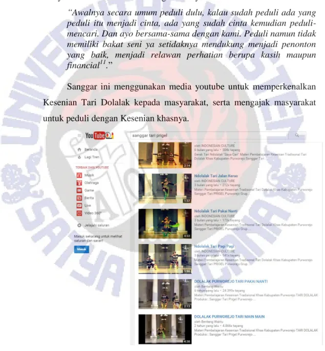 Gambar 18. Youtube Sanggar Tari Prigel 