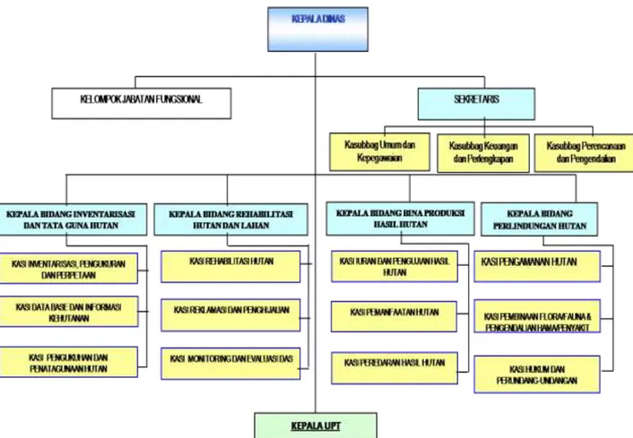 Gambar 1.1.  Struktur Organisasi Dinas Kehutanan 