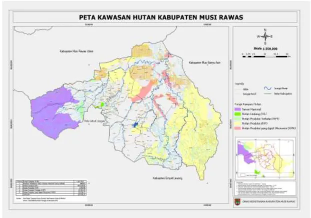 Gambar 1.2.  Peta Kawasan Hutan Kabupaten Musi Rawas 