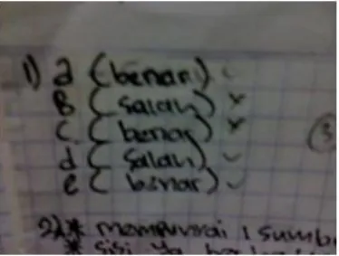 Gambar 1.  Contoh kesalahan siswa pada indikator  1 UH-I ( Sumber : 