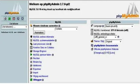 Gambar 3. Jendela phpMyAdminMacromedia Dreamweaver 8 