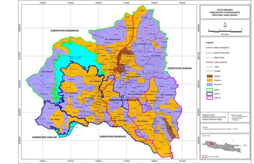 Gambar 8  Peta Penyebaran Desa-Desa menurut Hirarki di Kabupaten Purwakarta