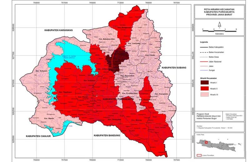 Gambar 9. Peta Hirarki Kecamatan di Kabupaten Purwakarta