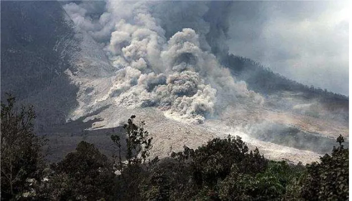 Gambar 7. Erupsi Gunung Sinabung. Belum diketahui dampaknyaterhdap Danau Kawar. (http://nasional.tempo.co)