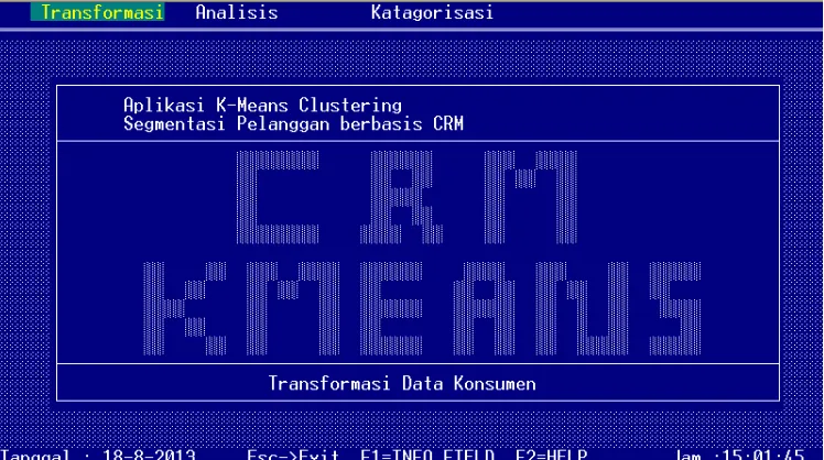 Gambar 3.1  Tampilan aplikasi K-Means Clustering 