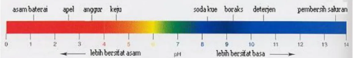 Gambar 2.2 Skala pH dari 0 sampai 14(Sugiarto,2004) 