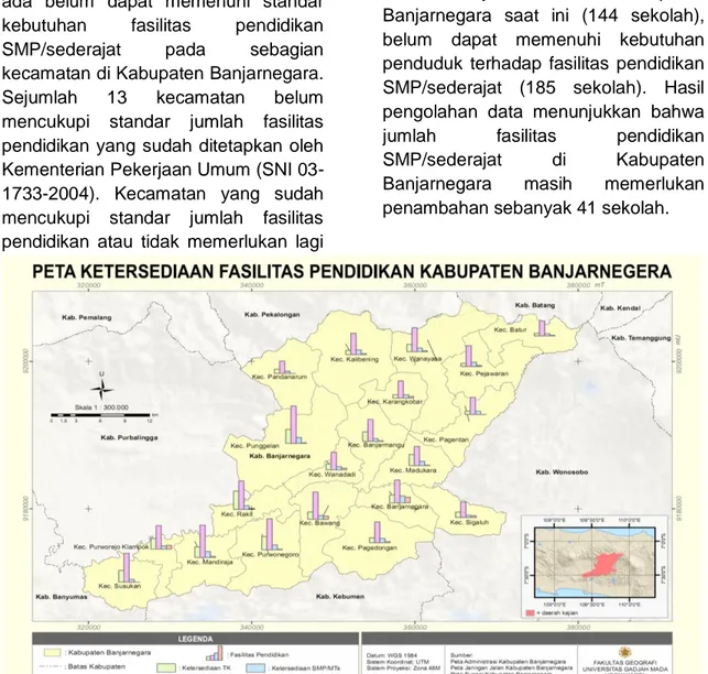 Tabel  2 , Jumlah SMP/Mts di Kabupaten  Banjarnegara  pada  tahun  2015  seluruhnya  berjumlah  144  fasilitas