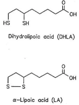 Figure 1. Chemical structures of dihydrolipoic acid and α-lipoic acid 