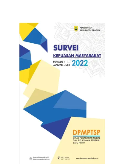 JADWAL PELAKSANAAN - LAPORAN HASIL PELAKSANAAN SURVEI KEPUASAN ...