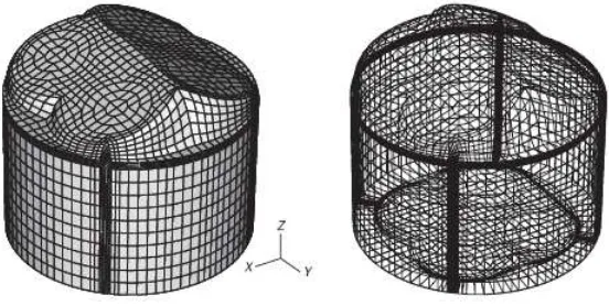 Gambar 2.1: Model Potongan Blok Mesin dengan Mesh