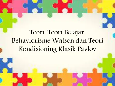 Teori-Teori Belajar: Behaviorisme Watson Dan Teori Kondisioning Klasik ...