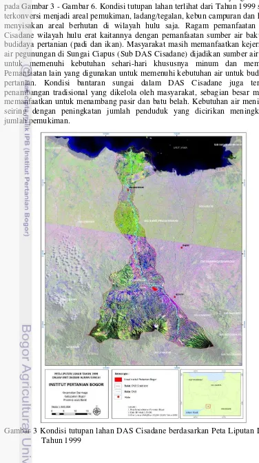 Gambar 3 Kondisi tutupan lahan DAS Cisadane berdasarkan Peta Liputan Lahan  