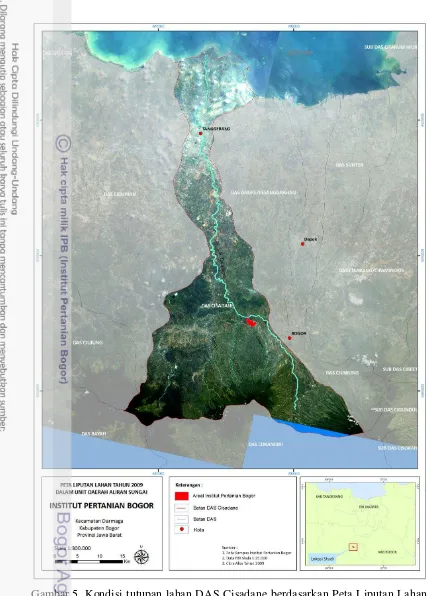 Gambar 5 Kondisi tutupan lahan DAS Cisadane berdasarkan Peta Liputan Lahan   