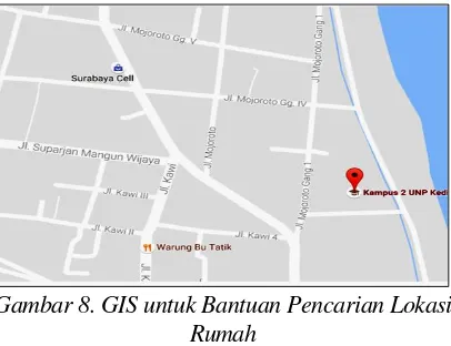 Gambar 8. GIS untuk Bantuan Pencarian Lokasi 