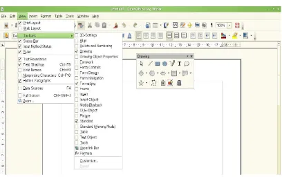 Gambar 1.15 Handle toolbar Standard dan Formatting yang berfungsi untuk 