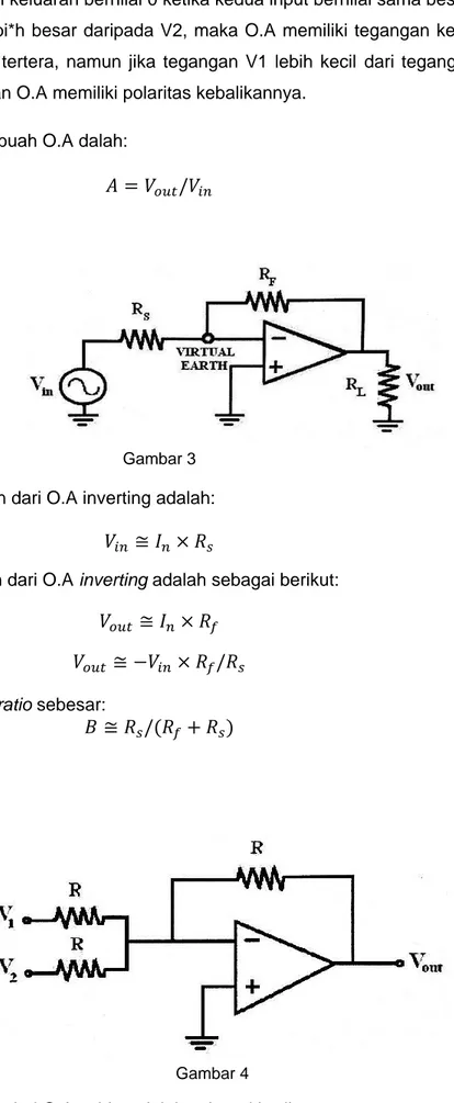 Gambar  1  menunjukan  bentuk  O.A  yang  paling  dasar,  yaitu  memiliki  dua  input  yang  sering  disebut  symmetrical  input  and  output