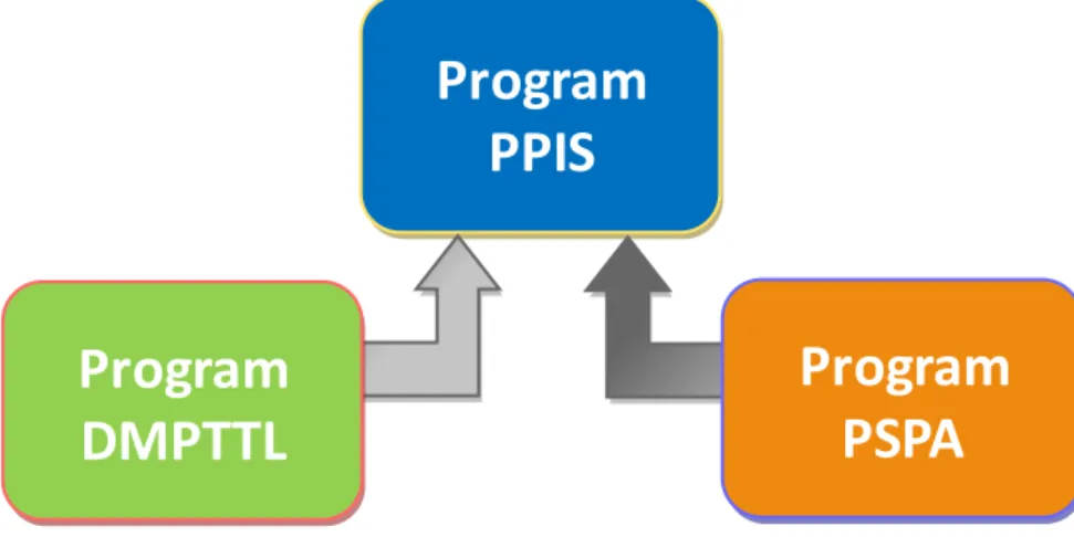 Gambar  3-1  Hubungan  antara  program  teknis  (PPIS)  dengan          program generik (DMPTTL dan PSPA) 