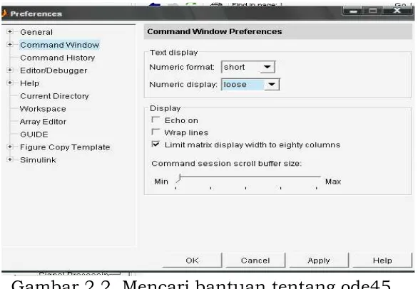 Gambar 2.2. Mencari bantuan tentang ode45
