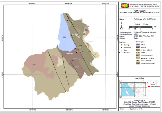 Gambar 4: Peta geologi Kecamatan X Koto Singkarak 