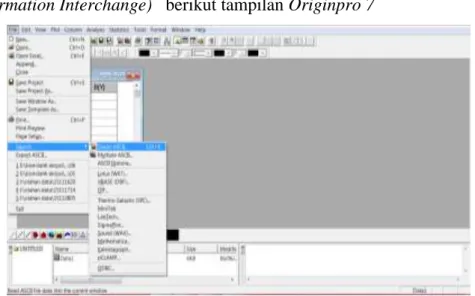 Gambar 3. 4 Tampilan pengaturan pada software originpro7 