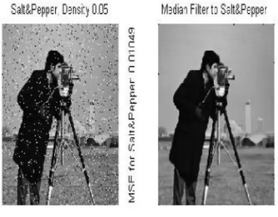 Gambar 8. Penapisan Modus-Median  Kameramen+Speckle Mean 0 var 0.04 