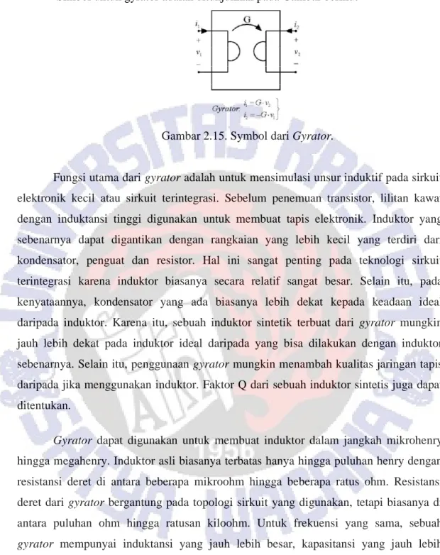 Gambar 2.15. Symbol dari Gyrator. 