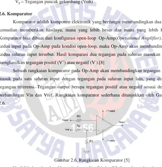 Gambar 2.6. Rangkaian Komparator [5] 