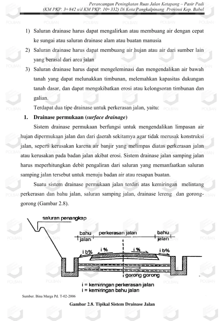 Gambar 2.8. Tipikal Sistem Drainase Jalan Sumber. Bina Marga Pd. T-02-2006 