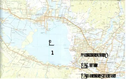 Gambar 1. Peta lokasi pengamatan di bibilo dan daerah bebas di Danau Limboto.